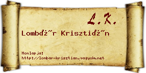 Lombár Krisztián névjegykártya