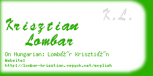 krisztian lombar business card